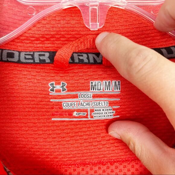 Under Armour Orange Fuego Quarter Zip Sweater Sz M - Picture 4 of 10